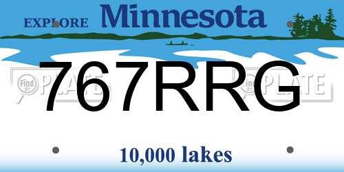 767RRG Minnesota License Plate
