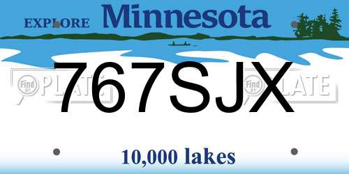 767SJX Minnesota License Plate