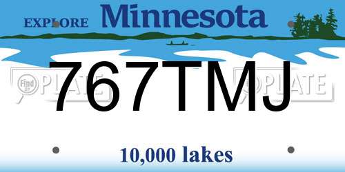767TMJ Minnesota License Plate