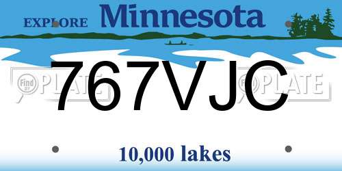 767VJC Minnesota License Plate