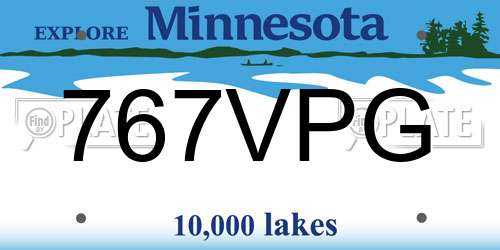767VPG Minnesota License Plate