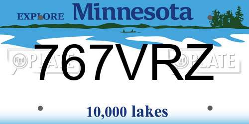 767VRZ Minnesota License Plate