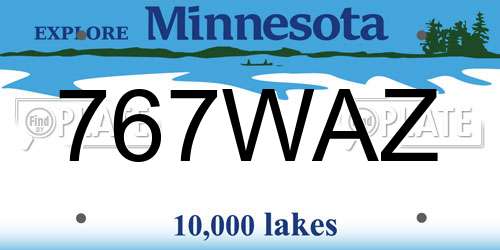 767WAZ Minnesota License Plate