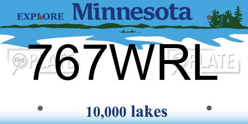 767WRL Minnesota License Plate