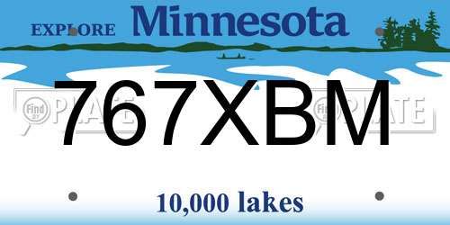 767XBM Minnesota License Plate
