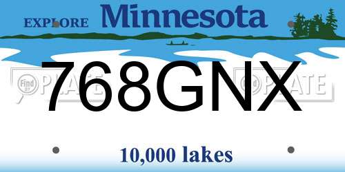 768GNX Minnesota License Plate