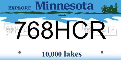 768HCR Minnesota License Plate