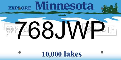 768JWP Minnesota License Plate