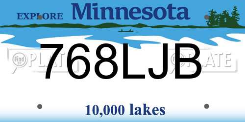 768LJB Minnesota License Plate