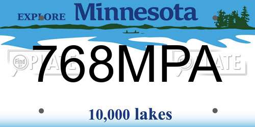 768MPA Minnesota License Plate