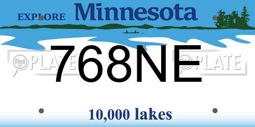 768NE Minnesota License Plate