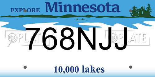 768NJJ Minnesota License Plate