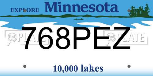 768PEZ Minnesota License Plate