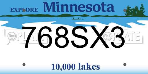 768SX3 Minnesota License Plate