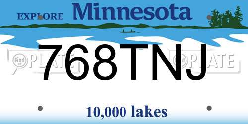 768TNJ Minnesota License Plate