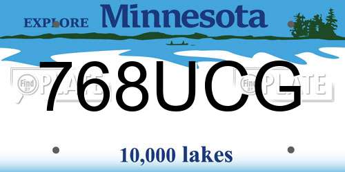 768UCG Minnesota License Plate