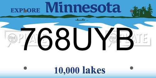 768UYB Minnesota License Plate