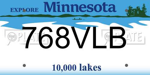 768VLB Minnesota License Plate
