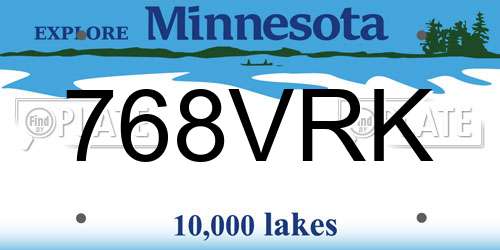768VRK Minnesota License Plate