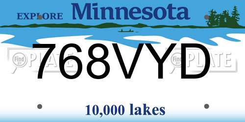 768VYD Minnesota License Plate