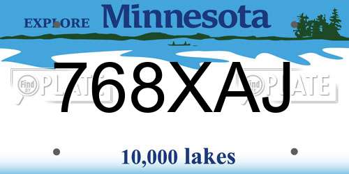 768XAJ Minnesota License Plate