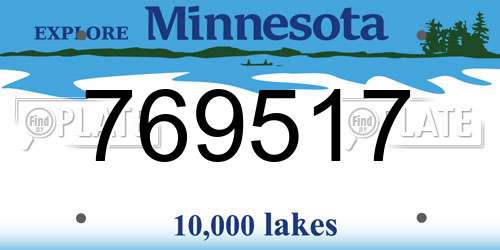 769517 Minnesota License Plate