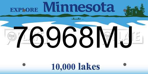 76968MJ Minnesota License Plate