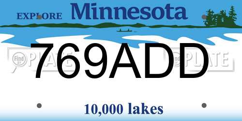 769ADD Minnesota License Plate