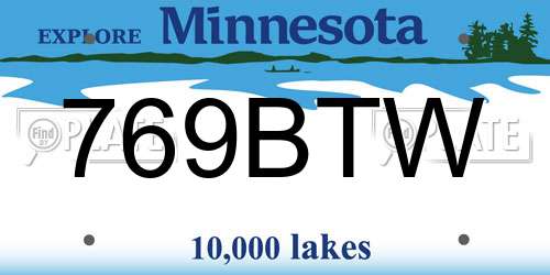 769BTW Minnesota License Plate