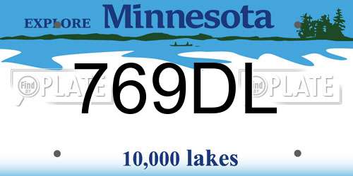 769DL Minnesota License Plate