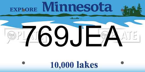 769JEA Minnesota License Plate