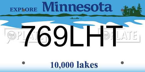 769LHT Minnesota License Plate