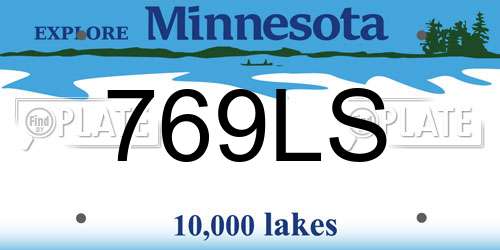 769LS Minnesota License Plate