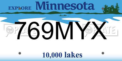 769MYX Minnesota License Plate