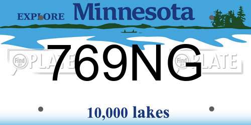 769NG Minnesota License Plate