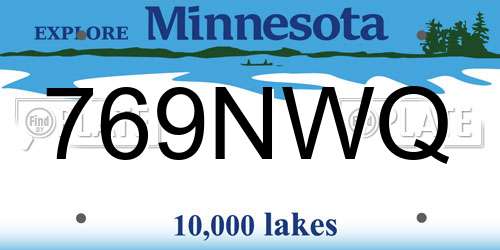 769NWQ Minnesota License Plate