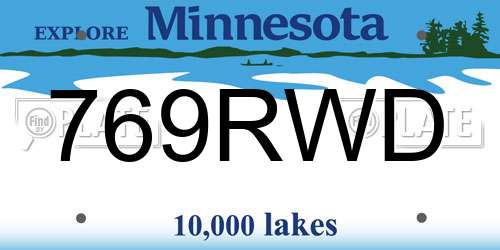769RWD Minnesota License Plate