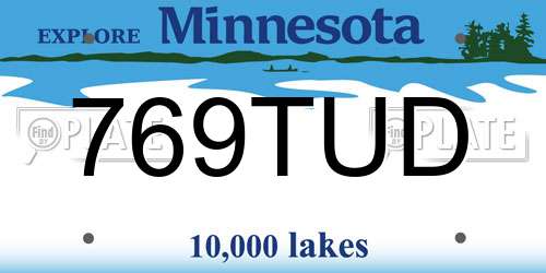 769TUD Minnesota License Plate