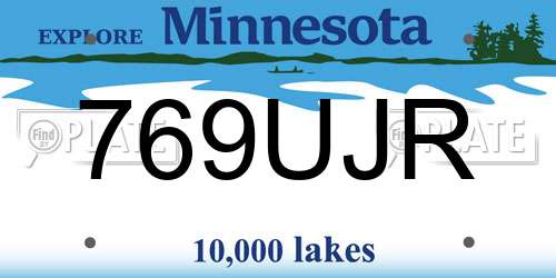 769UJR Minnesota License Plate