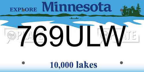 769ULW Minnesota License Plate