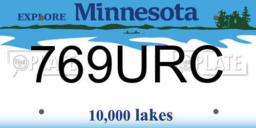 769URC Minnesota License Plate