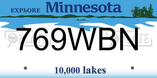 769WBN Minnesota License Plate