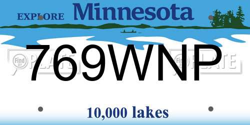 769WNP Minnesota License Plate