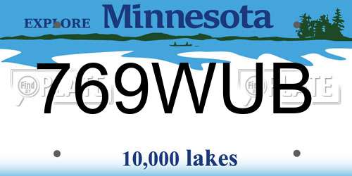 769WUB Minnesota License Plate
