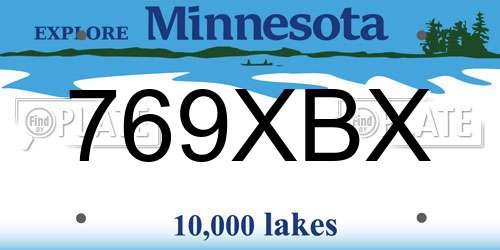769XBX Minnesota License Plate