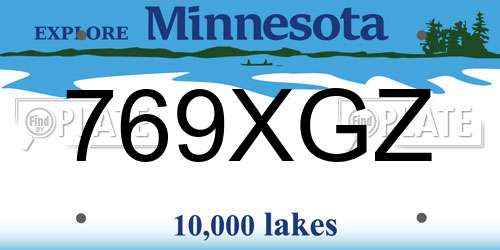769XGZ Minnesota License Plate
