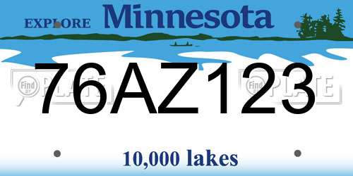 76AZ123 Minnesota License Plate