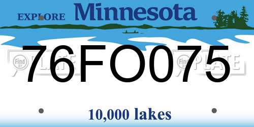 76FO075 Minnesota License Plate