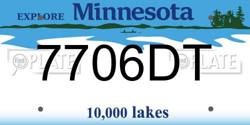 7706DT Minnesota License Plate