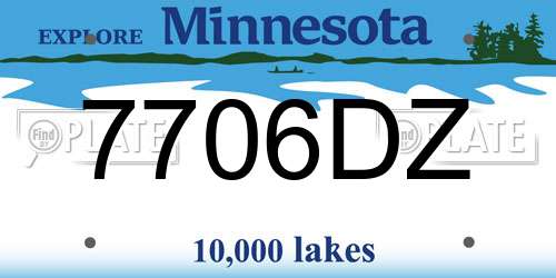 7706DZ Minnesota License Plate